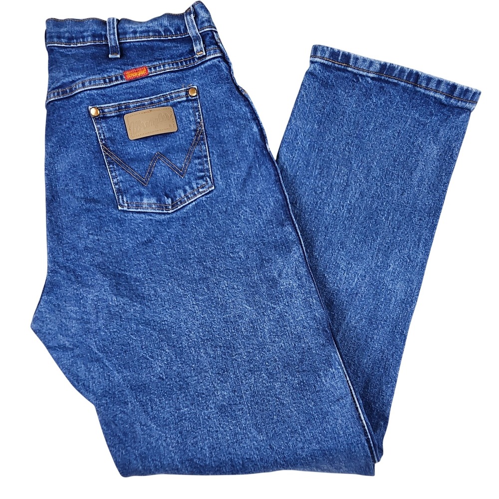 Wrangler Womens Cowboy Cut Slim Fit Jeans 15x32 (34x31) Blue Stonewashed Stretch
